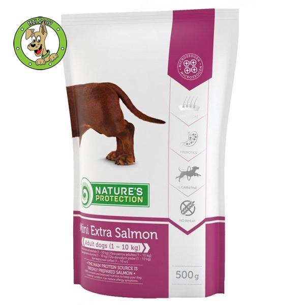 Nature's Protection Mini Adult Extra Salmon - hrana za odrasle pse malih rasa - 500g