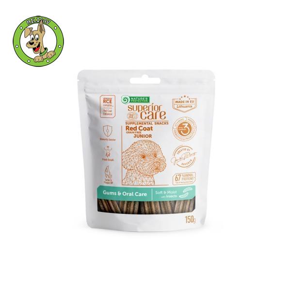 Nature's Protection Gums & Oral Care With Insects - Junior Red Coat All Breeds - poslastice za mlade pse svih rasa riđe boje dlake - 150g