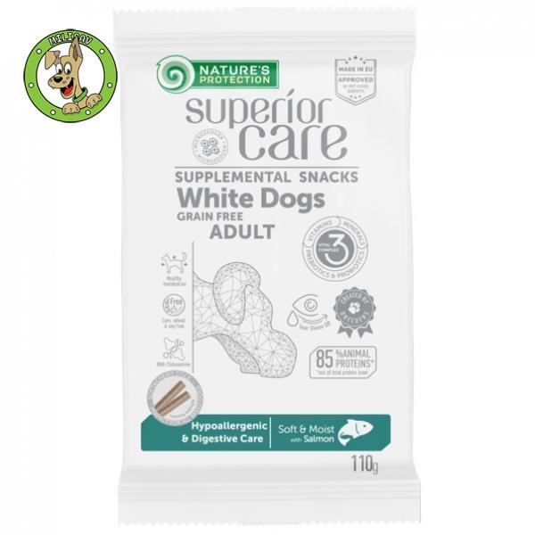Nature's Protection White Dog Hypoallergenic&Digestive Care With Salmon - poslastice za pse bele boje dlake - 110g