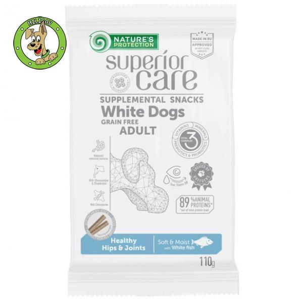 Nature's Protection White Dog Healthy Hips&Joints With White Fish - poslastice za pse bele boje dlake - 110g