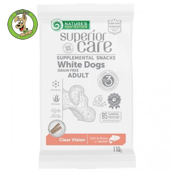 Nature's Protection White Dog Clear Vision With Salmon - poslastice za odrasle pse bele boje dlake -110g
