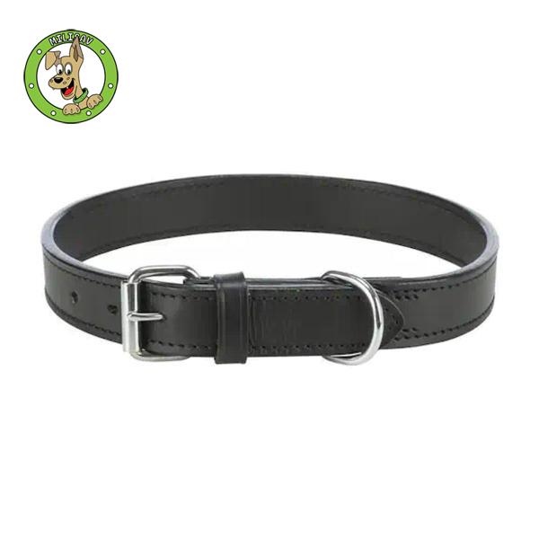 Active kožna ogrlica za pse – S, 31–37 cm/16 mm, crna boja