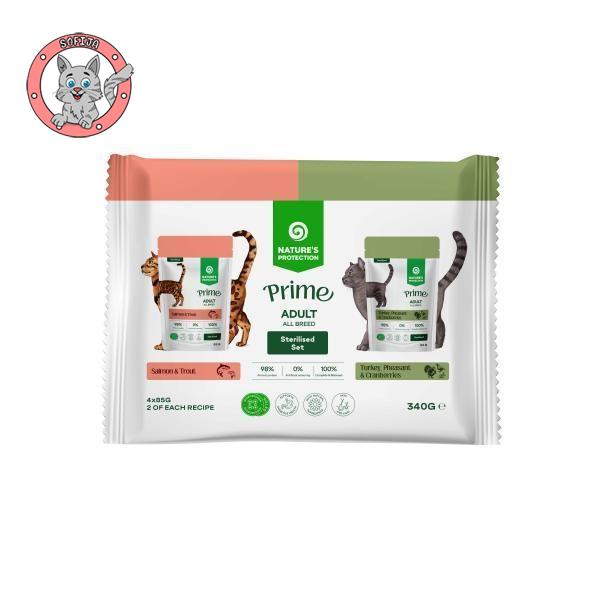 Nature's Protection Sterilized Flowpack 4x85g - hrana za odrasle sterilisane mačke - 340g