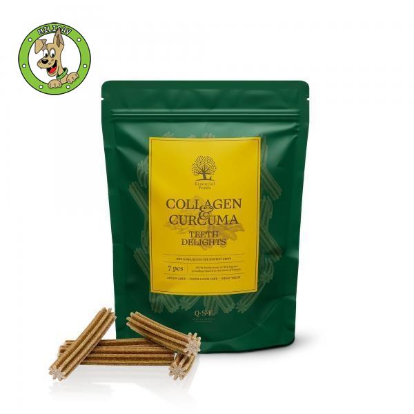 Essential Collagen & Curcuma Teeth Delights - poslastice za odrasle pse - 7kom - 250g