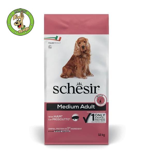 Schesir Dry Dog Medium Šunka- hrana za odrasle pse srednjih rasa - 12kg