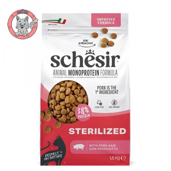 Schesir Dry Sterilized And Light - Ham - hrana za odrasle sterilisane mačke - 1,5kg