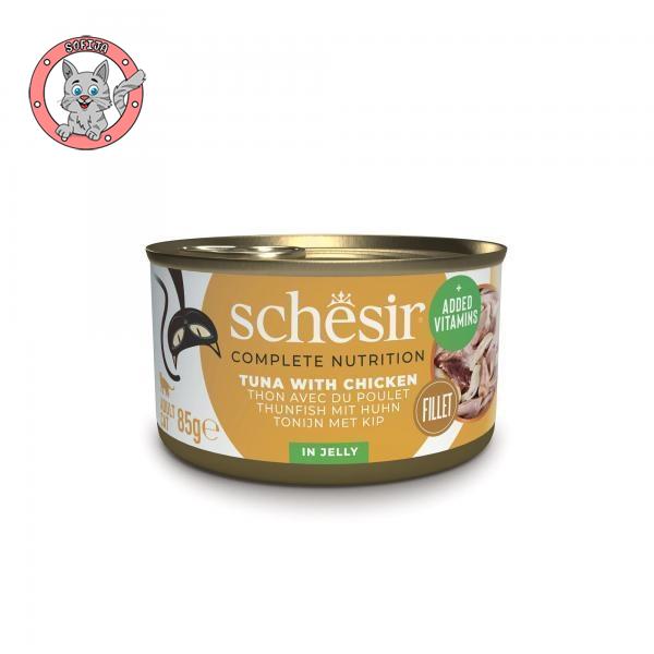 Schesir Tuna i Piletina u želeu - hrana za odrasle mačke - 85g