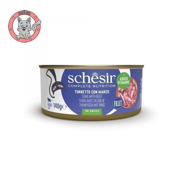 Schesir Tuna i Govedina u želeu - hrana za odrasle mačke - 140g