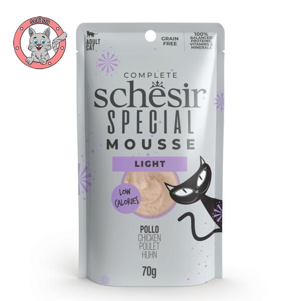 Schesir Cat Special Light Mousse - Piletina, ćuretina i bundeva - hrana za odrasle mačke - 70g
