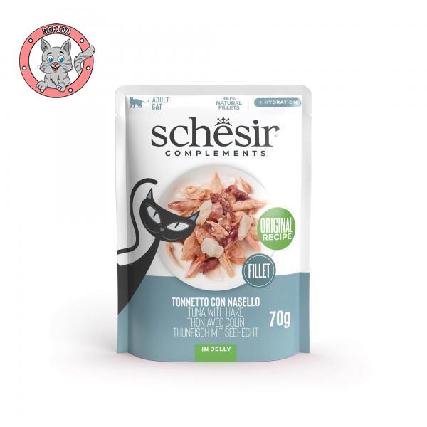 Schesir Tuna sa Oslićem u želeu - dopunska hrana za odrasle mačke - 70g