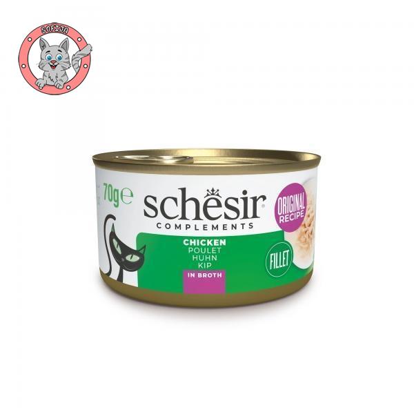 Schesir Cat Piletina u brodetu - dopunska hrana za odrasle mačke - 70g