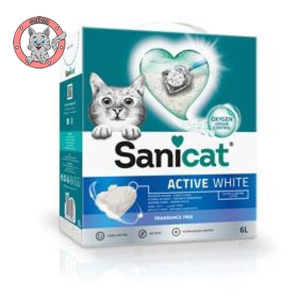 Sanicat Active White - grudvajući posip za mačke - 6L