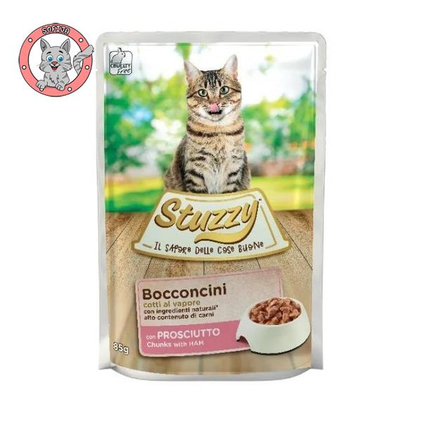 Stuzzy Cat - komadići šunke - hrana za odrasle mačke 85g