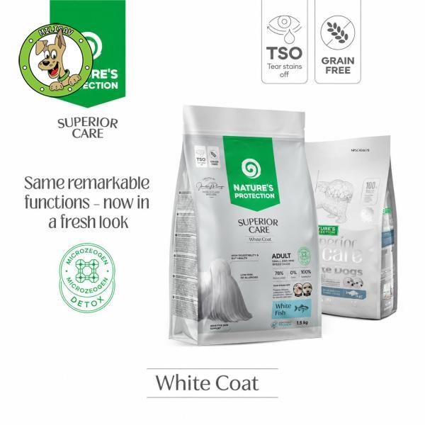 Nature's Protection White Dog White Fish Adult Small-Mini - hrana za odrasle pse malih rasa bele boje dlake - 1,5kg